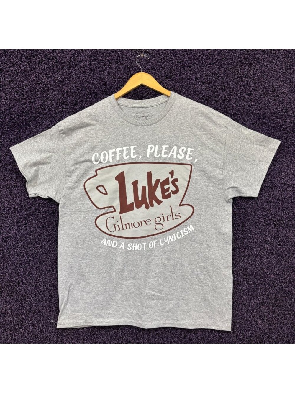 Lukes Diner Coffee Please Slogan Gilmore Girls T-Shirt XL
